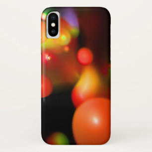 量子バブルレッドホワイトピンク iPhone X ケース