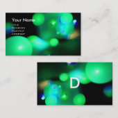 量子バブル2モノグラム鮮やかブラックグリーン 名刺 (正面/裏面)