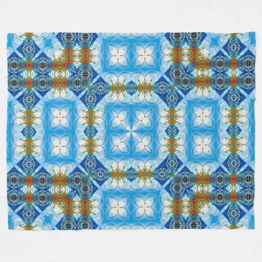 量子ワームホール物理設計図シルクマンダラ フリースブランケット (正面(横))