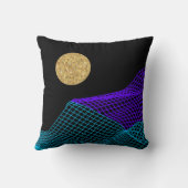 量子抽象芸術宇宙パープルブルーブラック金ゴールド クッション (裏面)