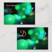 量子気泡モノグラム鮮やかグリーン 名刺 (正面/裏面)