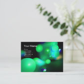 量子気泡モノグラム鮮やかグリーン 名刺 (スタンド正面)