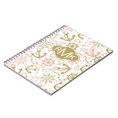 金いかりパターン|モノグラム ノートブック (左側)