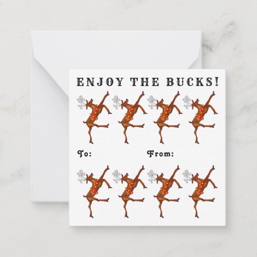 金おもしろいのクリスマスホリデーカード ノートカード (正面)