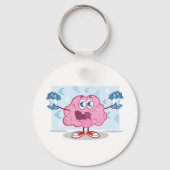 金おもしろい脳漫画ユーロの現金愛好家 キーホルダー (正面)