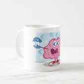 金おもしろい脳漫画ユーロの現金愛好家 コーヒーマグカップ (正面左)