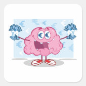 金おもしろい脳漫画ユーロの現金愛好家 スクエアシール (正面)