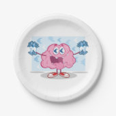 金おもしろい脳漫画ユーロの現金愛好家 ペーパープレート (正面)