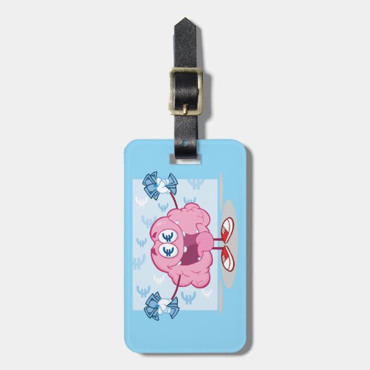 金おもしろい脳漫画ユーロの現金愛好家 ラゲッジタグ (正面縦)