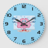 金おもしろい脳漫画ユーロの現金愛好家 ラージ壁時計 (正面)