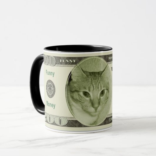 金おもしろい額 マグカップ (正面左)