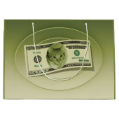 金おもしろい額 ラージペーパーバッグ (正面)