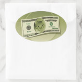 金おもしろい額 楕円形シール (バッグ)