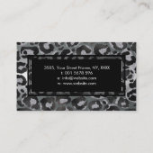 金および黒いグリッターのヒョウのジャガーのプリント 名刺 (裏面)