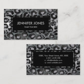 金および黒いグリッターのヒョウのジャガーのプリント 名刺 (正面/裏面)