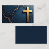 金お洒落の十字付き大理石 名刺 (正面/裏面)