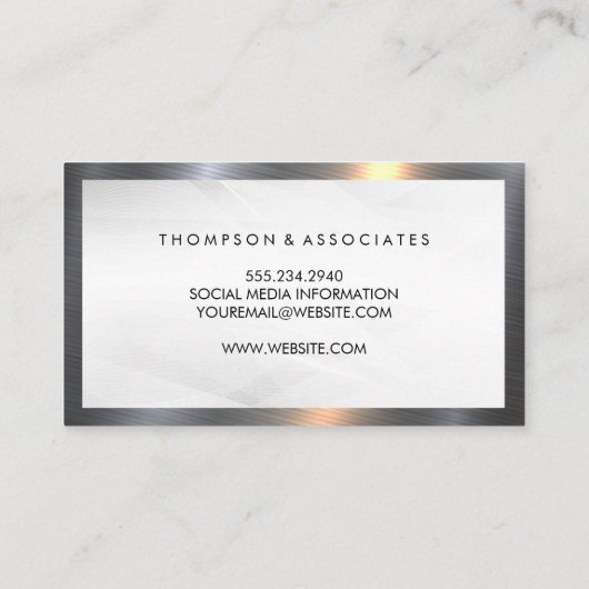 金お洒落属縁ど |白い抽象芸術背景 名刺 (裏面)
