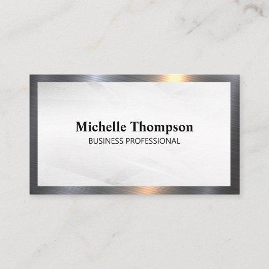 金お洒落属縁ど |白い抽象芸術背景 名刺 (正面)