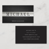 金お洒落属 |ダークメタルテクスチャ 名刺 (正面/裏面)