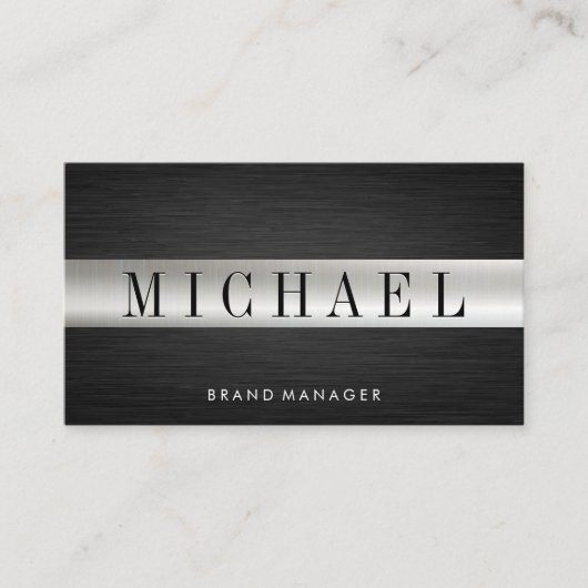 金お洒落属 |ダークメタルテクスチャ 名刺 (正面)