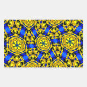 金かわいらしの花柄 長方形シール (正面)