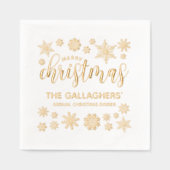 金かわいらしの雪片メリークリスマスディナー 箔ナプキン (正面)