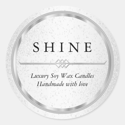 金かわいらし属の銀と白 ラウンドシール (正面)