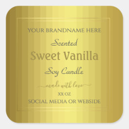 金かわいらし属製品包装ラベル金ゴールド効果 スクエアシール