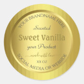 金かわいらし属製品包装ラベル金ゴールド効果 ラウンドシール (正面)