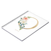 金かわいらし箔フローラOモノグラム ノートブック (左側)