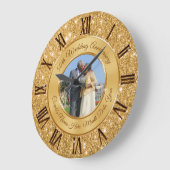 金かわいらし金結婚周年記念アイディア ラージ壁時計 (傾斜)