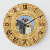 金かわいらし金結婚周年記念アイディア ラージ壁時計 (正面)