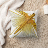 金か黄色のコオロギの虫か昆虫または蝉20"枕 クッション (ブランケット)