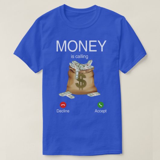 金が集まっている Tシャツ (デザイン正面)
