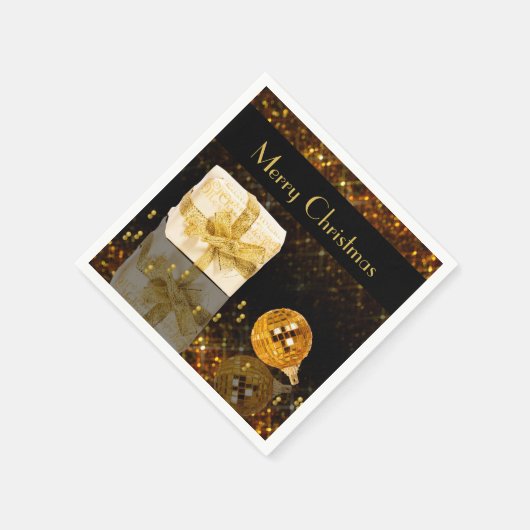金きらめくのクリスマス スタンダードカクテルナプキン (角)
