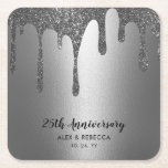 金きらめく属銀ドリップ25周年S スクエアペーパーコースター<br><div class="desc">メタリックきらめくシルバー・ドリップ25周年記念コースター</div>