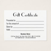 金きらめく金クリスマスギフト券カード (裏面)