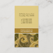 金こはく色のペイズリーのトリミングの名刺 名刺 (裏面)