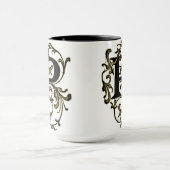 金つる植物-マグで包まれたな手紙「P」 マグカップ (中央)