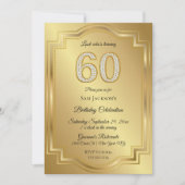 金とダイヤモンドの60歳の誕生日記念日 招待状 (正面)