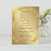 金とダイヤモンドの80歳の誕生日記念日 招待状 (スタンド正面)