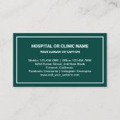 金とダークグリーンの歯 歯科医院 歯医者 名刺 (裏面)