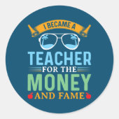 金と名の先生になったおもしろい ラウンドシール (正面)