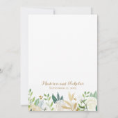 金と白の花のウェディング・招待状カード 招待状 (裏面)