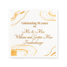 金と白の50周年結婚記念パーティー