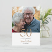 金と白の50周年記念パーティーの写真 招待状 (スタンド正面)