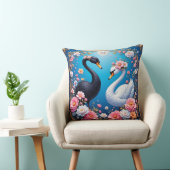 金と花に囲まれたウェディングスワン クッション (椅子)
