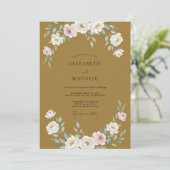 金と象牙の芍薬の結婚式 招待状 (スタンド正面)