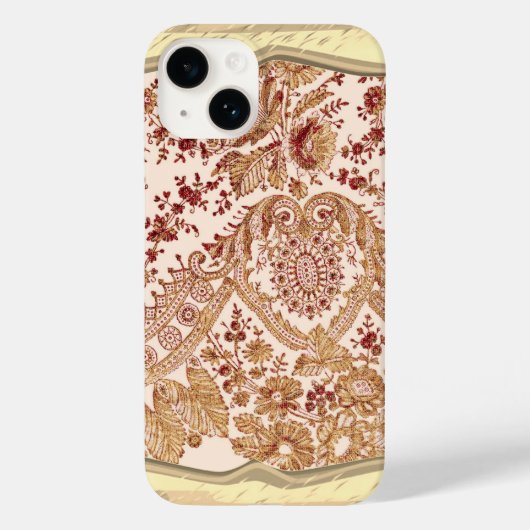 金と赤のレースのバラ Case-Mate iPhoneケース (裏面)