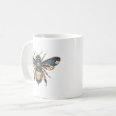 金と青の贅沢なラインアートの天体蜂マグ コーヒーマグカップ (正面左)